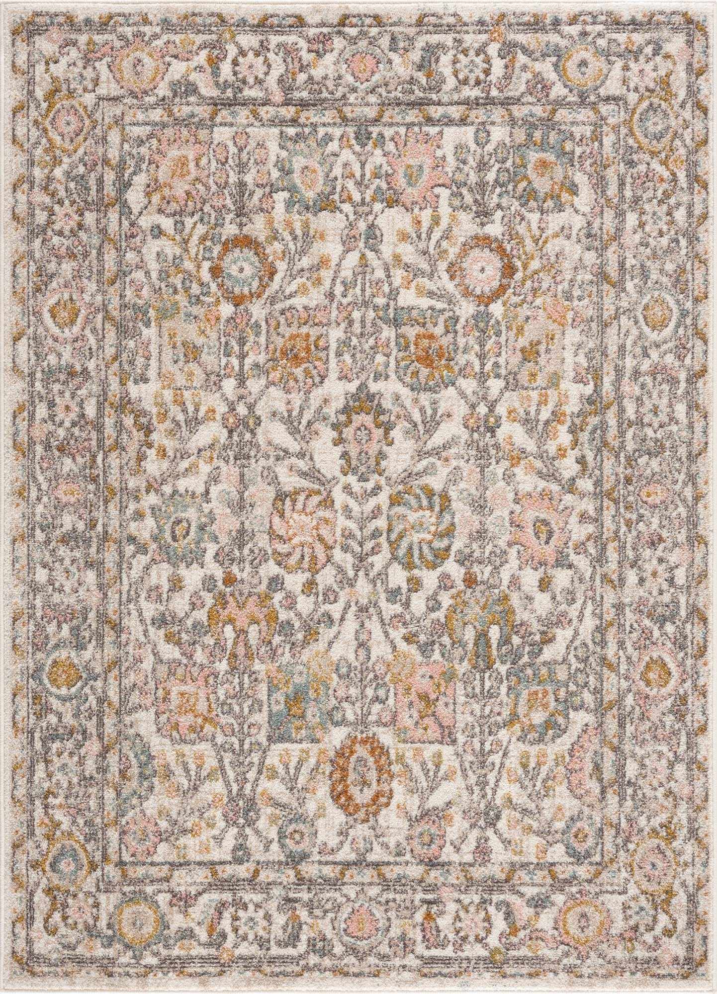 Herstmonceux Traditional Area Rug – Multicolor Medium Pile