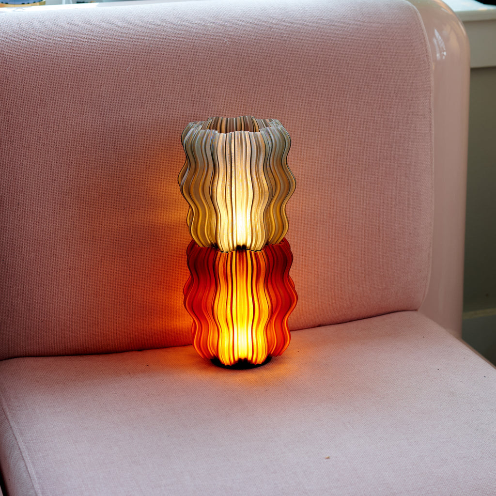 Cordless Mini Wavy Lamp – USB-C Rechargeable Sculptural Table Lamp