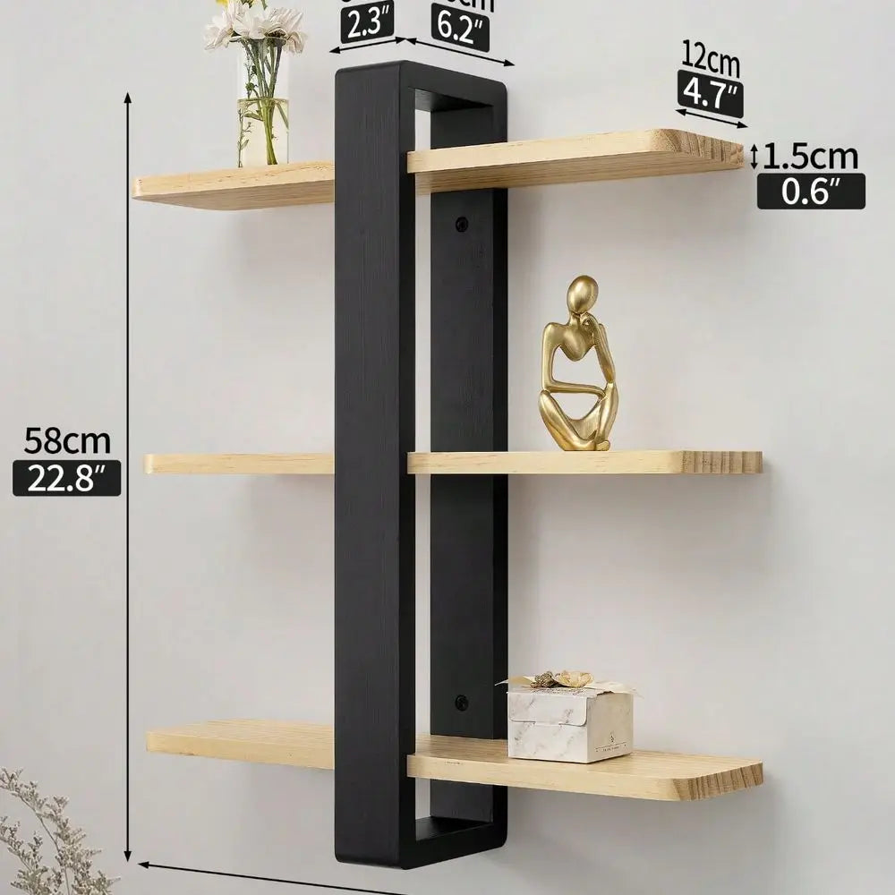 Modern Pine Wood Wall Mounted Floating Shelves