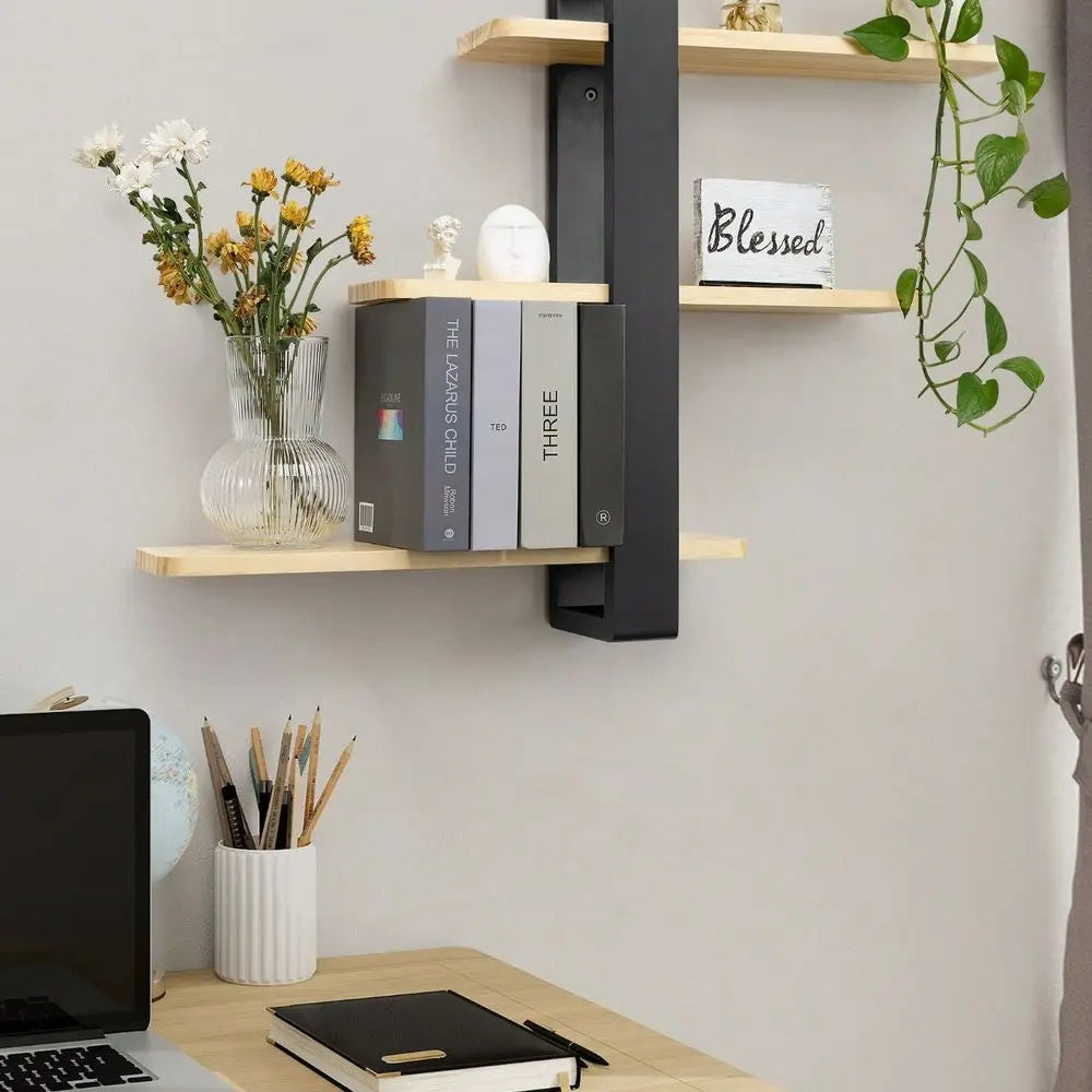 Modern Pine Wood Wall Mounted Floating Shelves