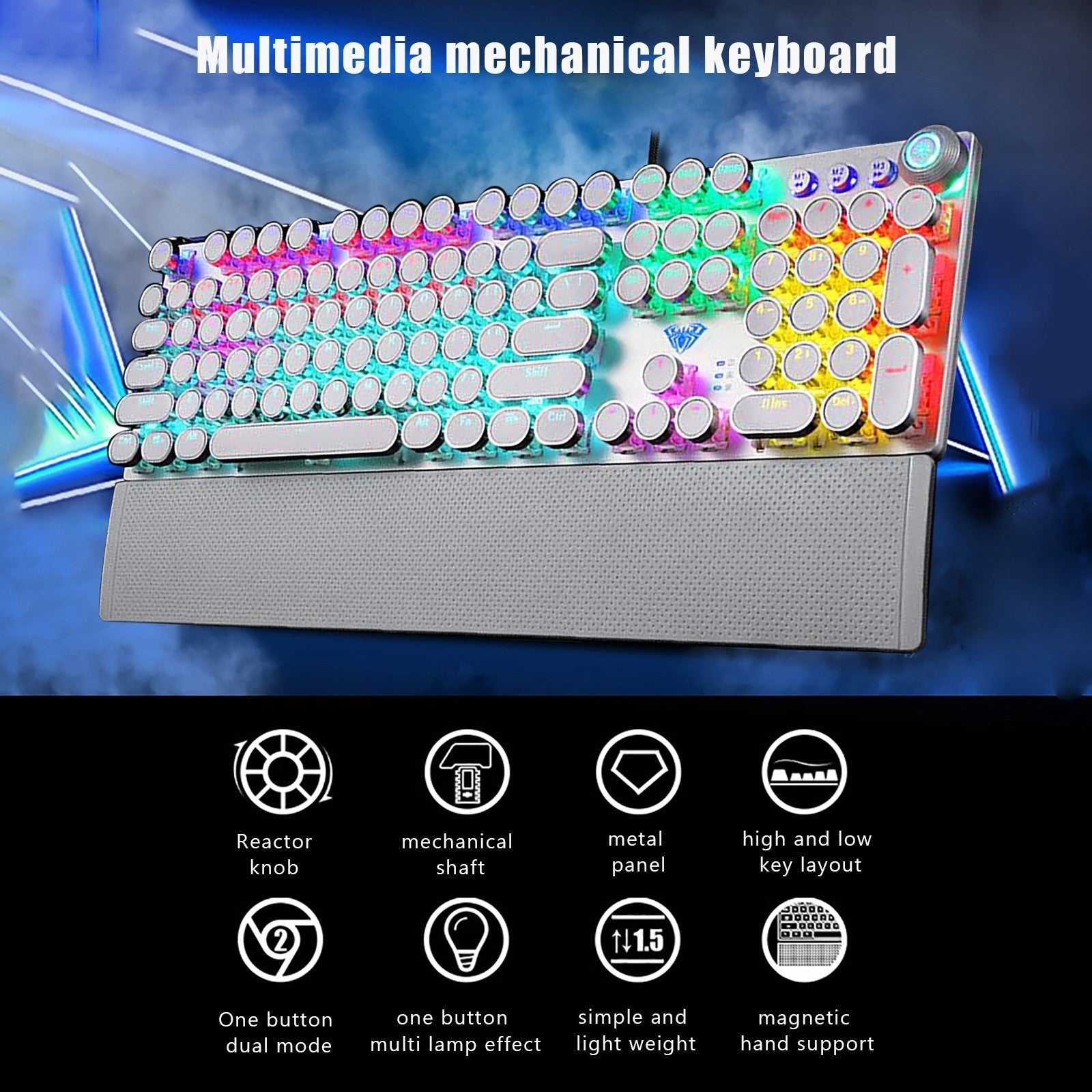 Punk Green Axis Wired Gaming Keyboard