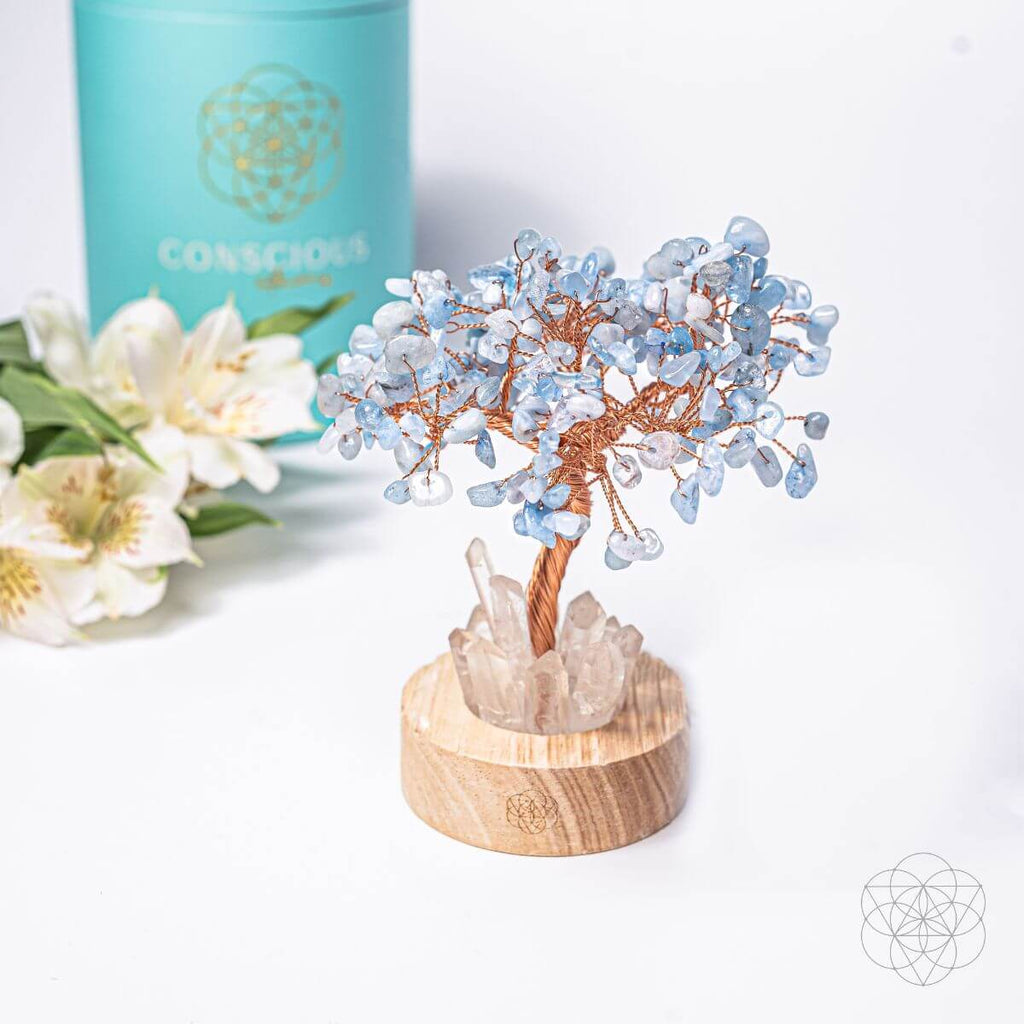 Guardian Angel Aquamarine Crystal Lamp – Healing Protection Light