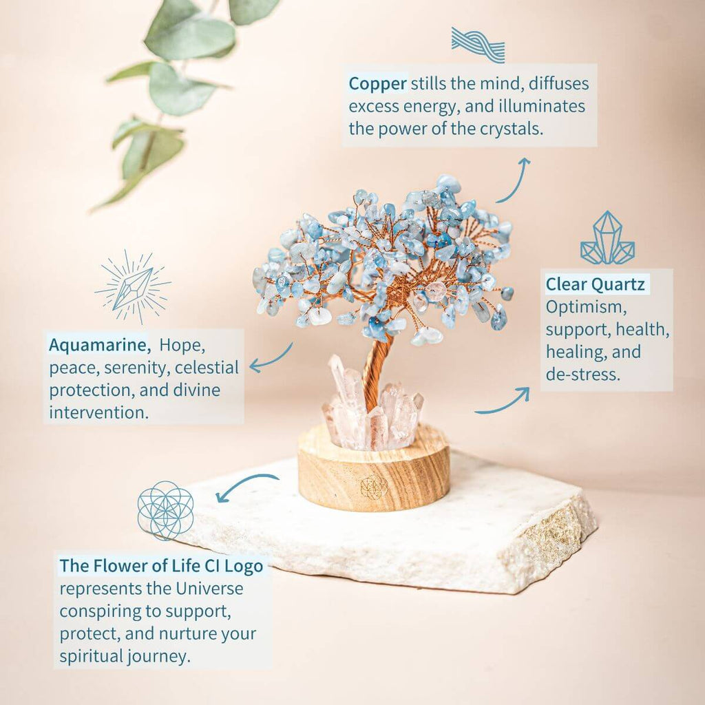 Guardian Angel Aquamarine Crystal Lamp – Healing Protection Light