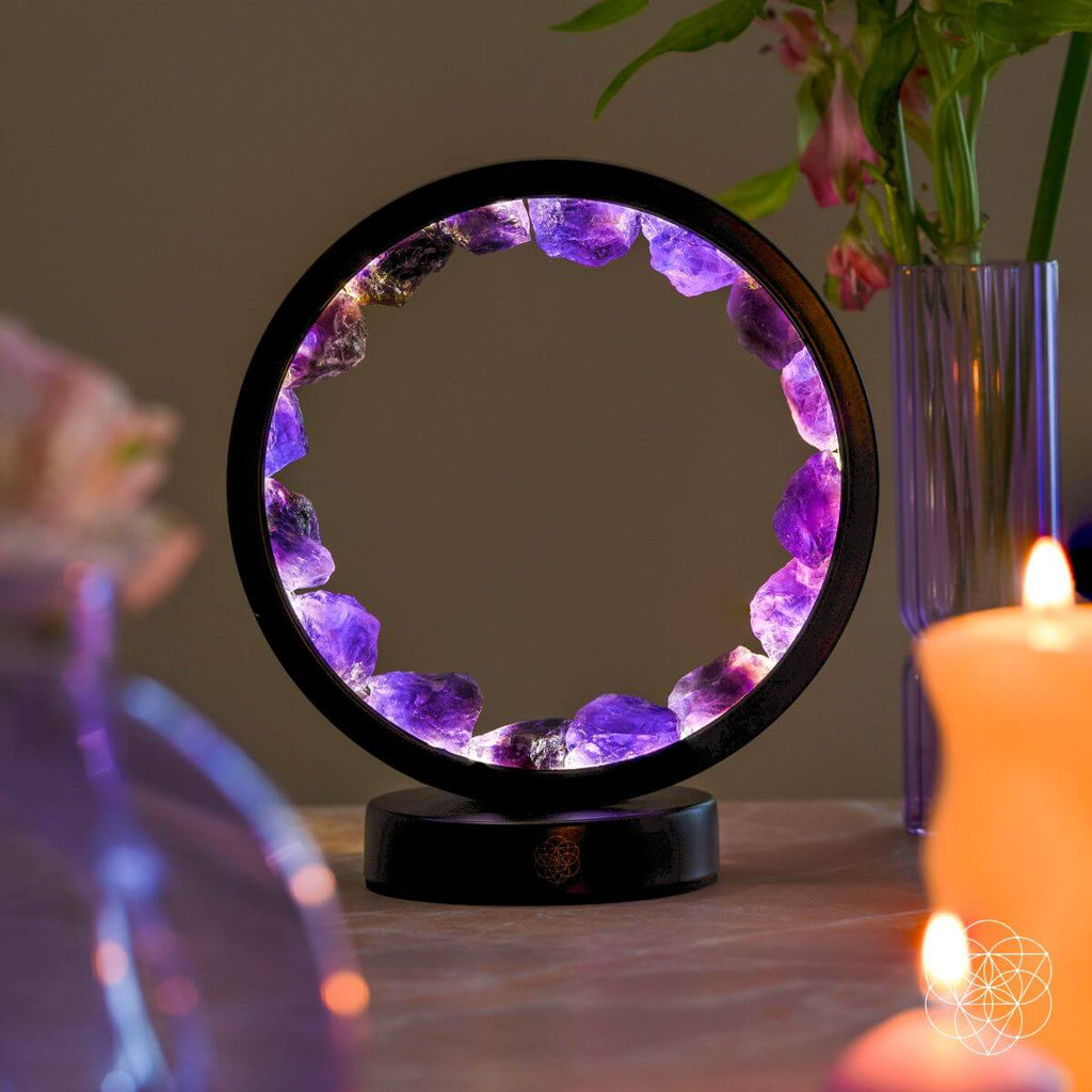 Amethyst Halo Lamp – Spiritual Protection & Healing Crystal Light