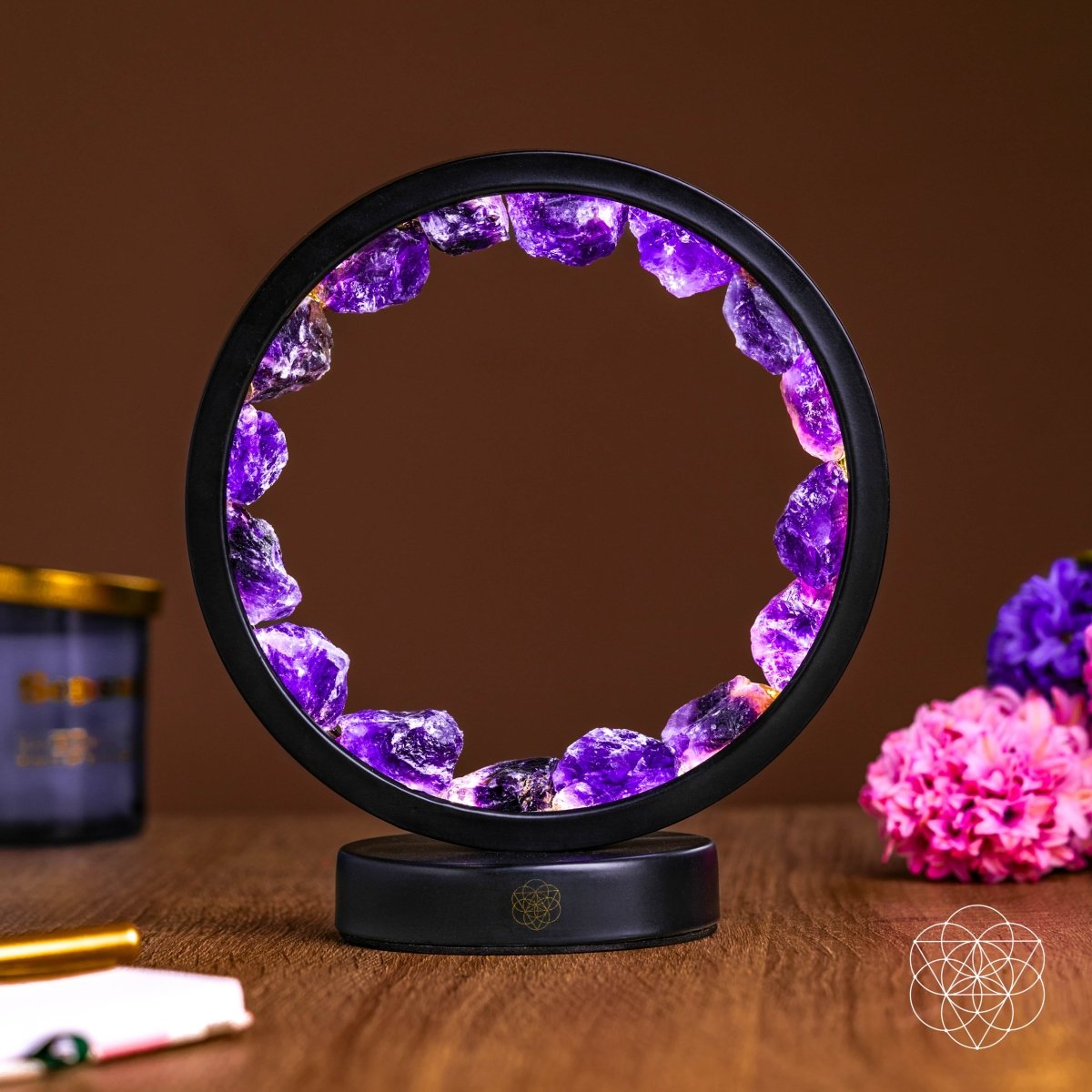 Amethyst Halo Lamp – Spiritual Protection & Healing Crystal Light