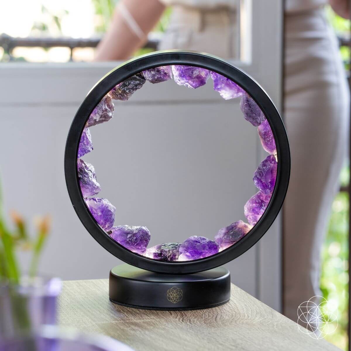 Amethyst Halo Lamp – Spiritual Protection & Healing Crystal Light