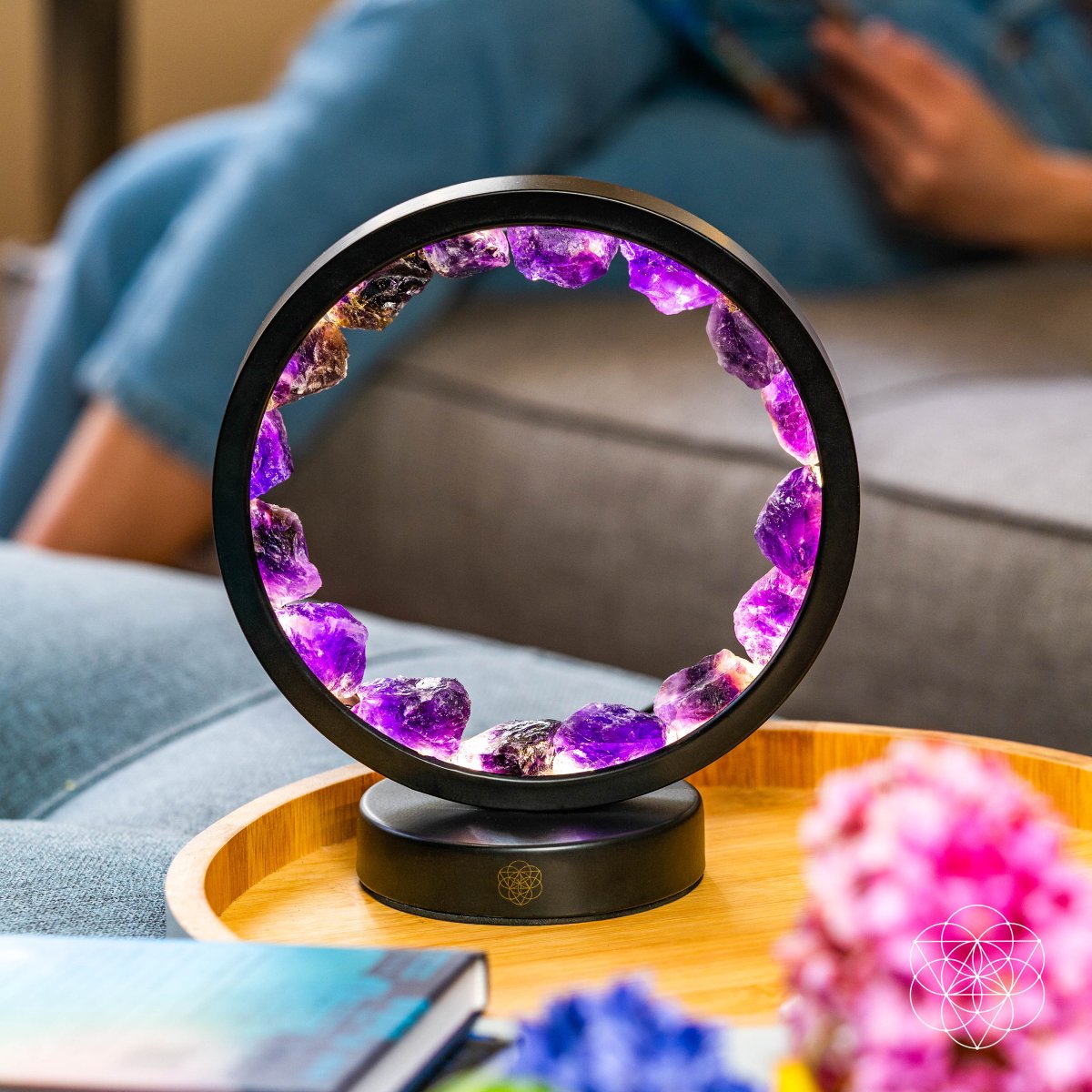 Amethyst Halo Lamp – Spiritual Protection & Healing Crystal Light