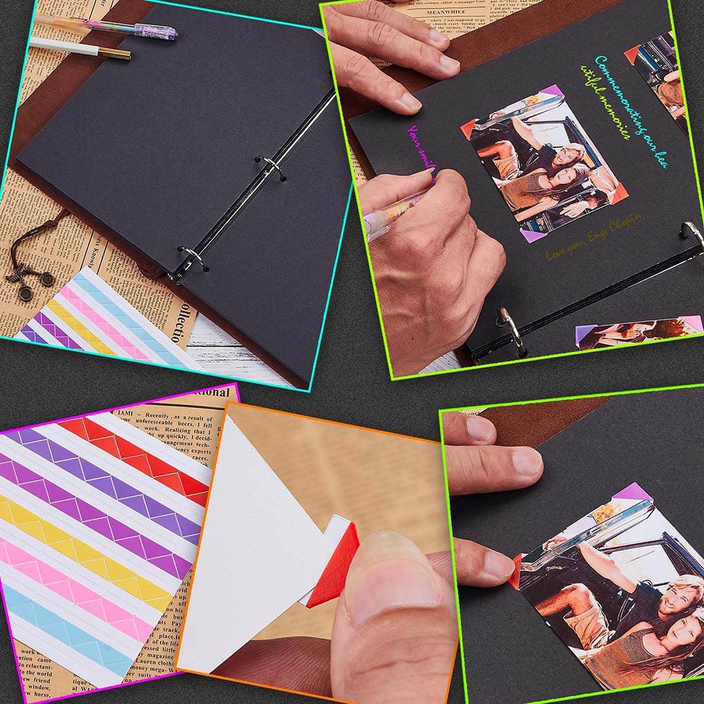 Photo Album Vintage Leather Scrapbook Wedding Guest DIY Memories Book Refillable Black Pages Birthday Gift Home Decor House Decoration DIY Memorable Gifts For Loved Ones