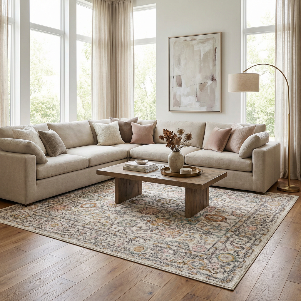 Herstmonceux Traditional Area Rug – Multicolor Medium Pile